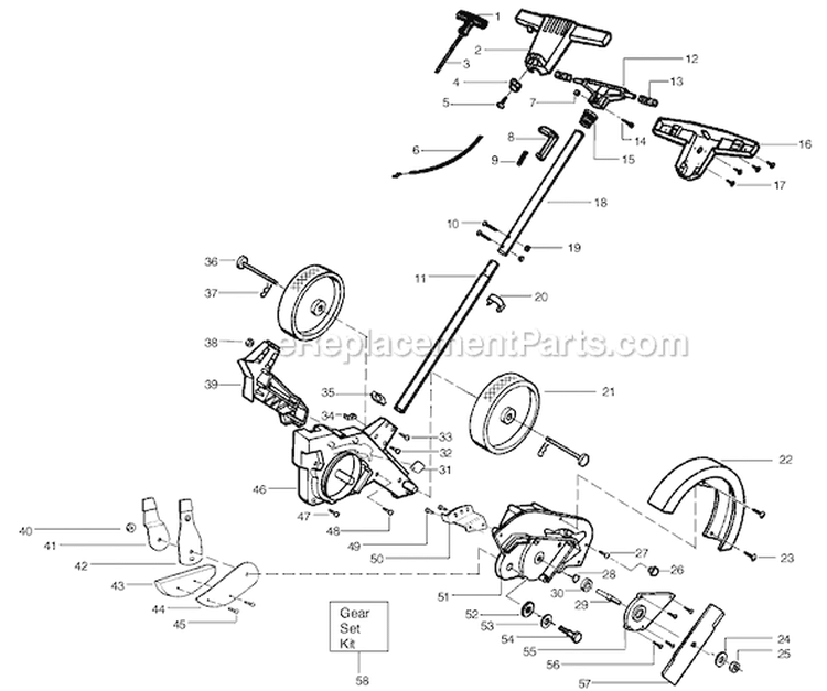 Page B Diagram and Parts List for PE550 Type 2 Weed Eater Edger